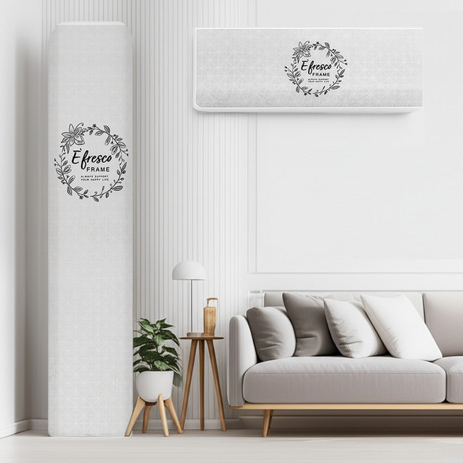 루미카사 에어컨커버 2 in 1 커버세트 스탠드+벽걸이, 프레스코