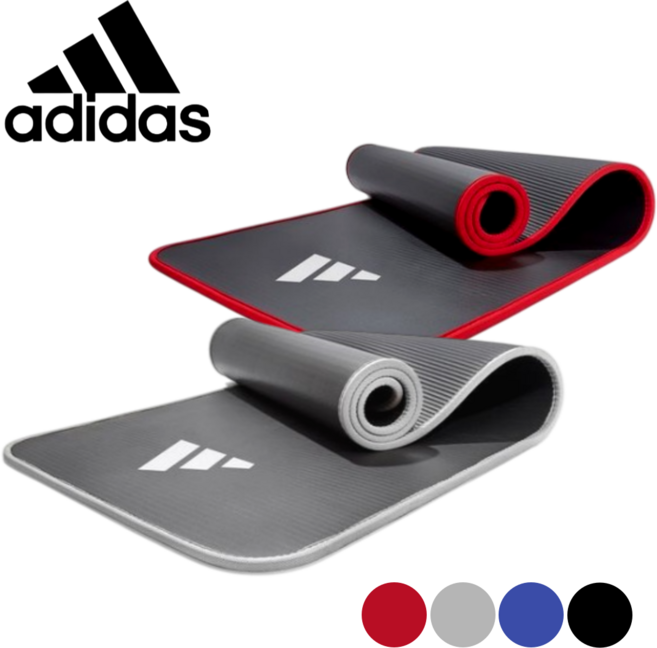 [100%정품] 아디다스 운동 매트 트레이닝 층간소음 요가 홈트 헬스 두꺼운 10mm, 1개, 블랙