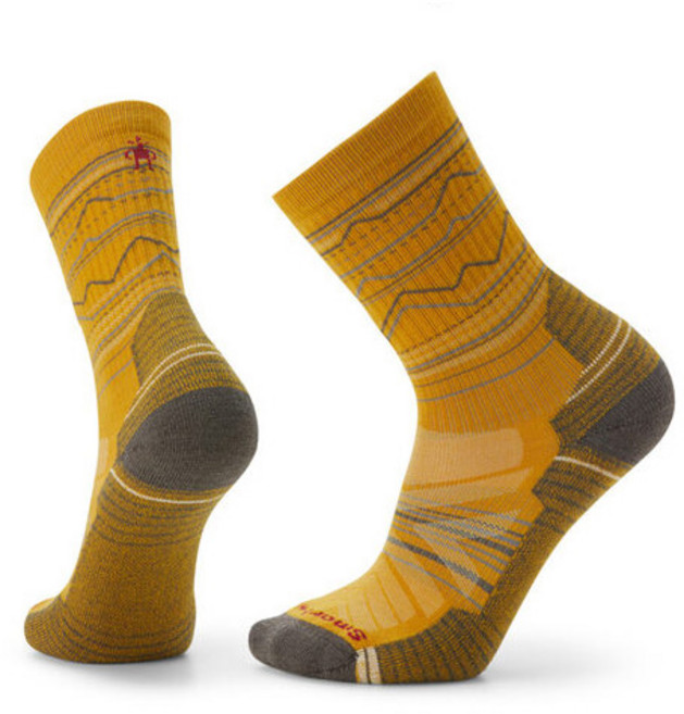 [스마트울] Hike Light Cushion Mountain Range Pattern Crew Socks - Honey Gold