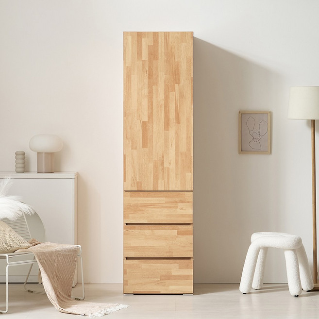 [케이컴퍼니본사] 피크 푸시500 3서랍옷장, 고무나무