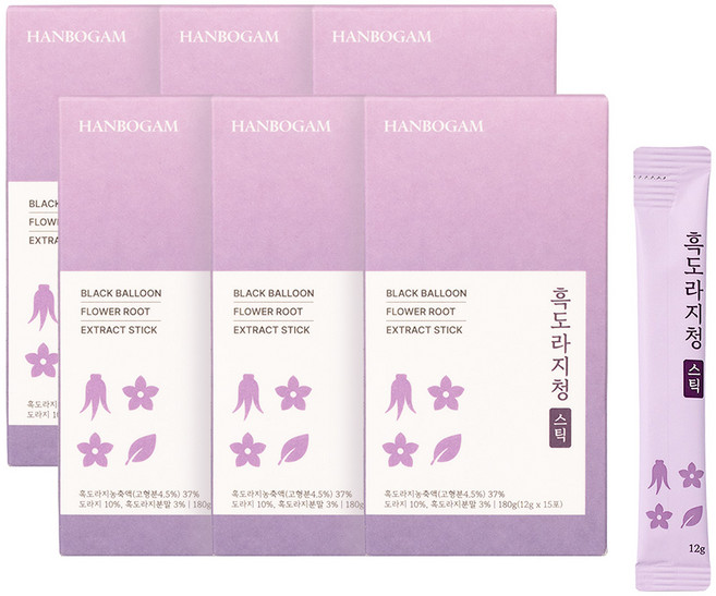 한보감 흑도라지청 스틱, 6박스, 15개입, 12g