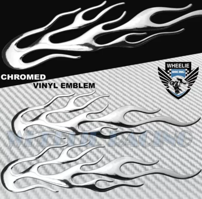 세트구성 불꽃 엠블럼 화염 스티커 자동차스티커 데칼스티커 튜닝 스티커 차량 엠블렘 데칼 차스티커, 실버 2개