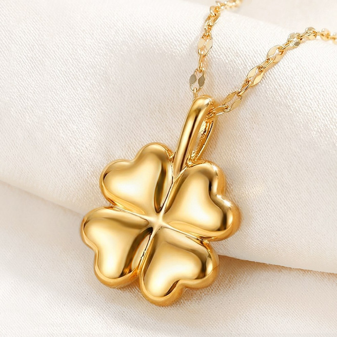 루이델라 14K/18K 체인+24K 펜던트 여성 쁘띠 베네치아 럭키 플라워 목걸이