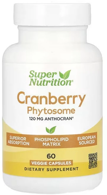 슈퍼뉴트리션 크랜베리 파이토솜 Anthocran® 120mg 60베지캡슐, 1팩, 60정 - 쿠팡
