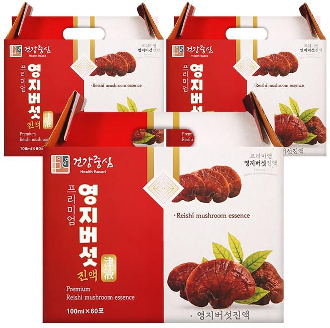 건강중심 국산 영지버섯 진액 즙, 180개, 100ml