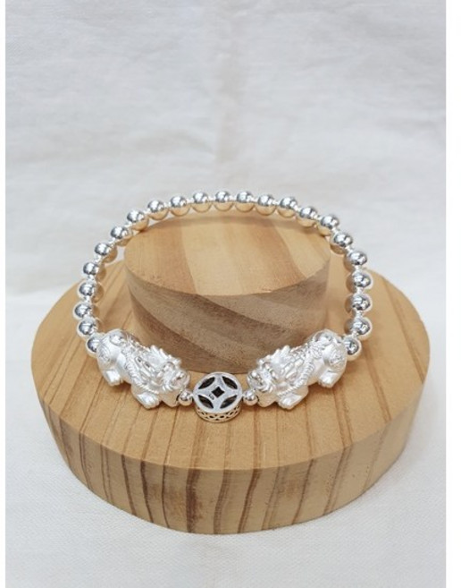 925 SILVER (순은) 비휴팔찌 재물운 성공운의 상징 비휴 엽전 은팔찌