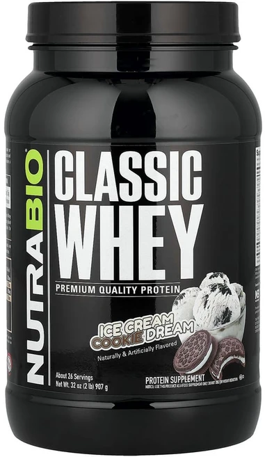 뉴트라바이오랩스 클래식 유청 단백질 쿠키 & 크림 2 lbs (907 g), 1개, 907g - 쿠팡