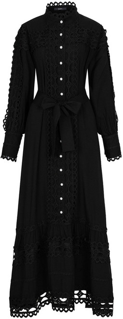 GGPX 페미닌 레이스 진주 버튼 캉캉 롱 원피스 (GOCOW042D)