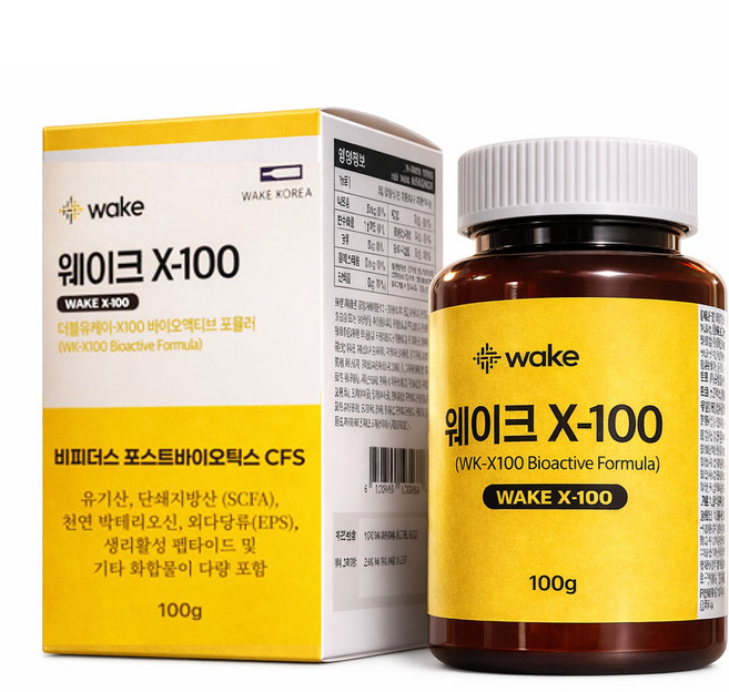 와인코리아 웨이크 X-100 비피더스 4세대 포스트 바이오틱스 유산균, 100g, 1개