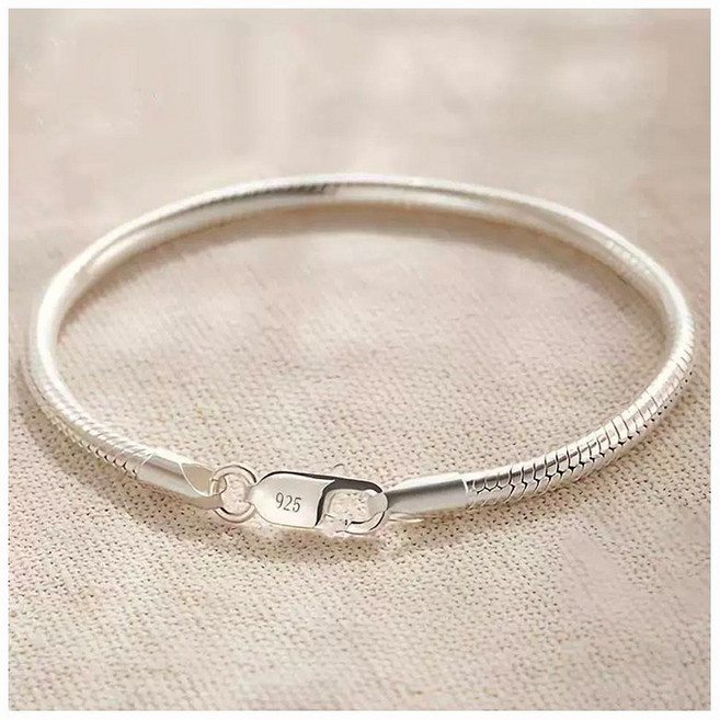 FANSYLI 커플팔찌 실버925 은팔찌 패션 레이어드 뱀줄 은체인 팔찌 써지컬팔찌 체인팔찌 실버팔찌 선물 0911JLL441