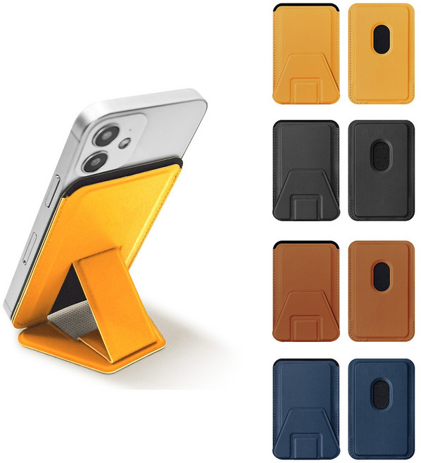 다퍼남 맥세이프 마그네틱 카드지갑 휴대폰 거치대 홀더, 옐로우, 1개