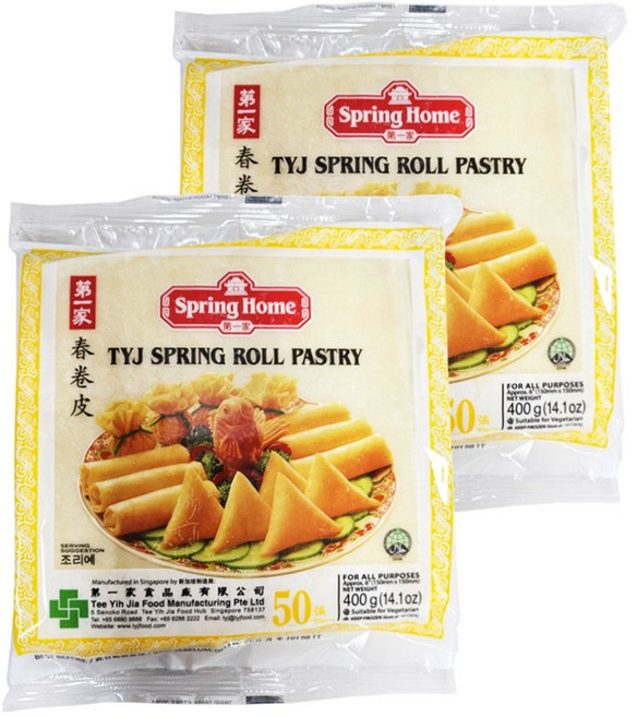 랜시푸드 춘권피 스프링롤 TYJ Spring Roll Pastry 6인치 15cm, 400g, 2개
