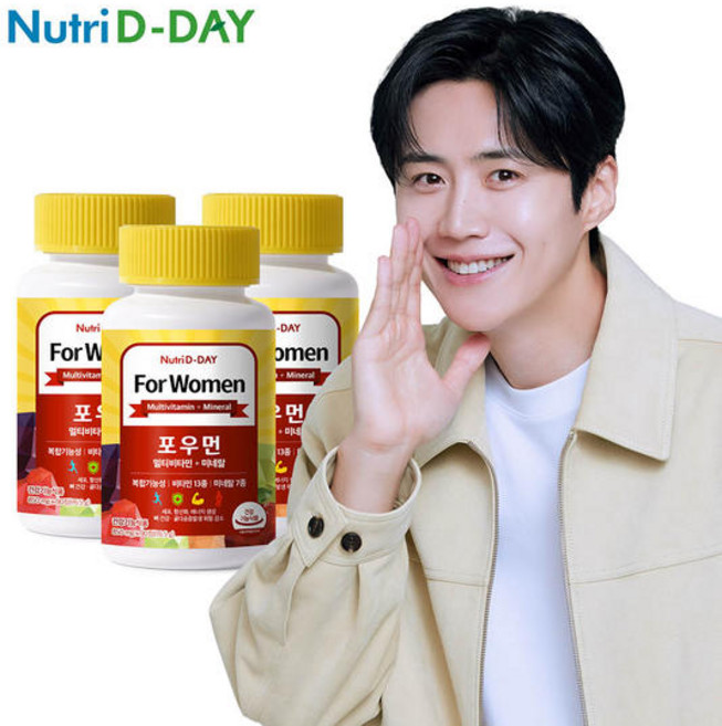 뉴트리디데이 포우먼 멀티비타민+미네랄 76.5g, 90정, 3개
