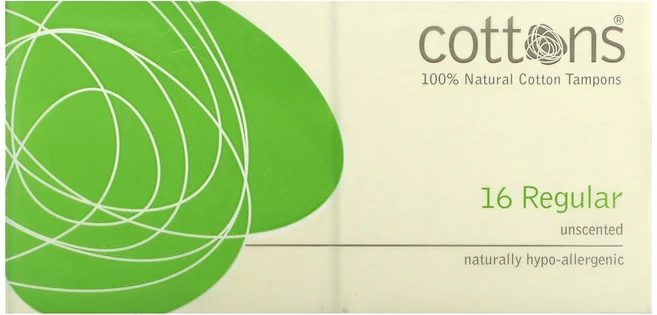 Cottons 100% 천연 면 탐폰 레귤러 무향 탐폰 16개, Cottons100천연면탐폰레귤러무향탐폰16개, 1개 - 쿠팡