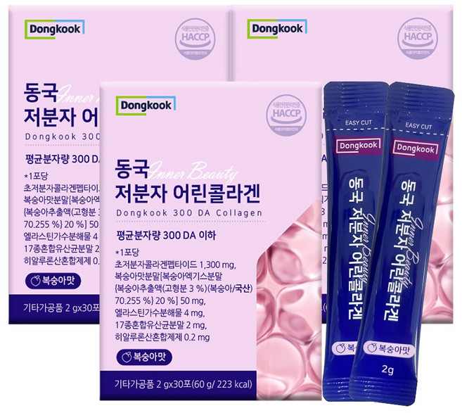동국헬스케어 저분자 어린 콜라겐 30p, 60g, 3개