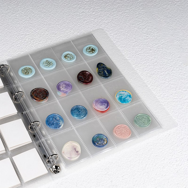 왁스실링보관첩 앨범 띠부띠부씰앨범 씰보관 씰링 스티커수집 수첩 투명비닐첩, 30