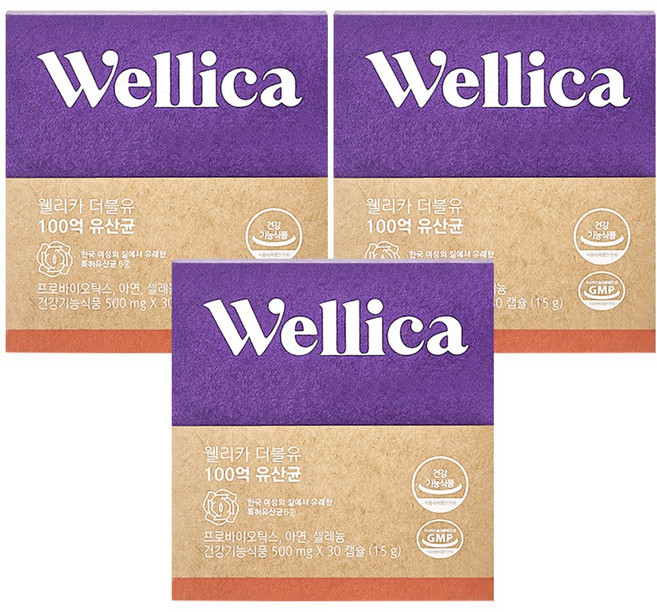 웰리카 100억 질 유래 유산균 셀레늄 아연 모유유래 프로바이오틱스 생유산균 W, 30정, 3개