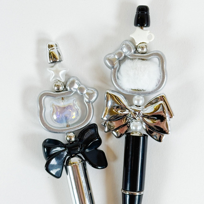 볼펜꾸미기 키티 프레임 파츠 동대문 볼꾸 펜꾸 커스텀 자체제작, 1개, 키티프레임 블랙