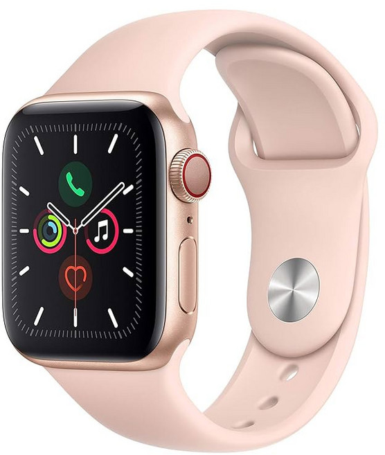 Apple Watch 시리즈 5 GPS 40MM - 흰색 스포츠 밴드가 있는 실버 알루미늄 케이스 갱신, GPS + Cellular, 7 Space Black Stainless Steel, 44