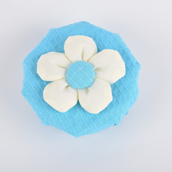 정전기 방지 라운드 플라워 방문 손잡이 커버 원형 문고리, 블루, 4개