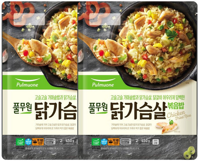 풀무원 닭가슴살볶음밥 450g, 종이박스포장, 2개