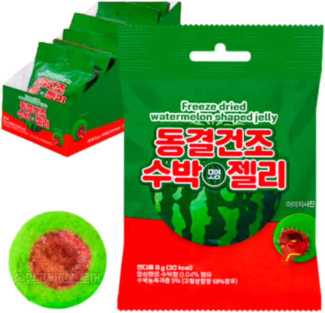 바삭 동결건조수박모양젤리, 72개, 8g