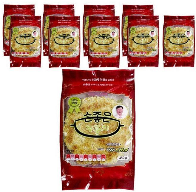 좋은식품 국내산 쌀로 만든 손좋은 누룽지 450g, 10개