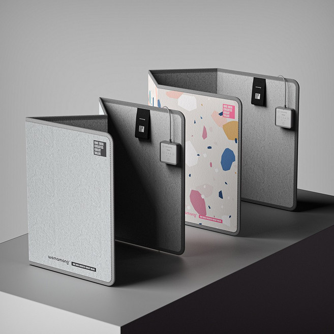 4면 타이머 위마망 접이식 발난로 사무실 히팅패드 가정용 온열기 전기 발 히터, 디자인 패턴