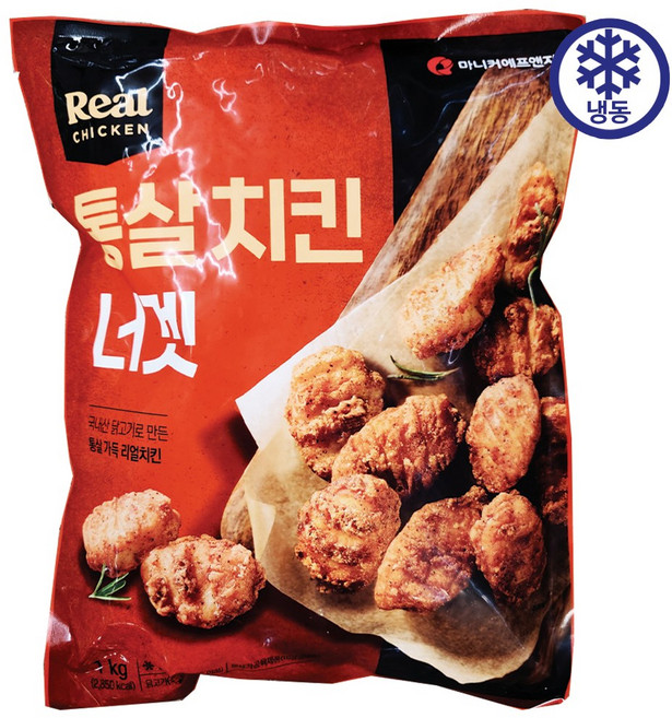 마니커 리얼치킨 통살치킨너겟1kg 아이스포장, 1개, 1kg