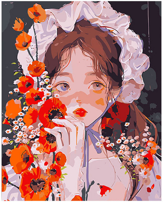 코지하루 DIY 명화그리기 유화 그림 그리기 아크릴화, 소녀C 30x40 (6124), 1개, 소녀C 30x40 (B764)