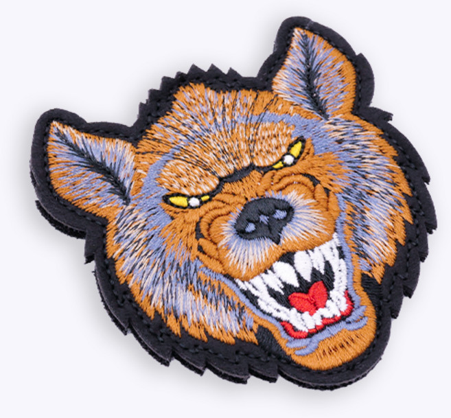 늑대 컬러 자수 패치 DE009 - 벨크로 가방 부착 약장 와펜 마크 밀리터리전술 헬스 크로스핏 골프 운동