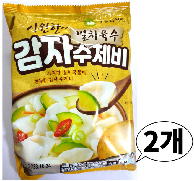 이가자연면 멸치육수 감자 수제비, 186.5g, 2개