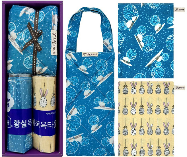 프리미엄 인견때타올 황실타올 선물세트 공주세트, 1세트, 1세트, D. 눈오는밤등타올+사각타올2P (공주)