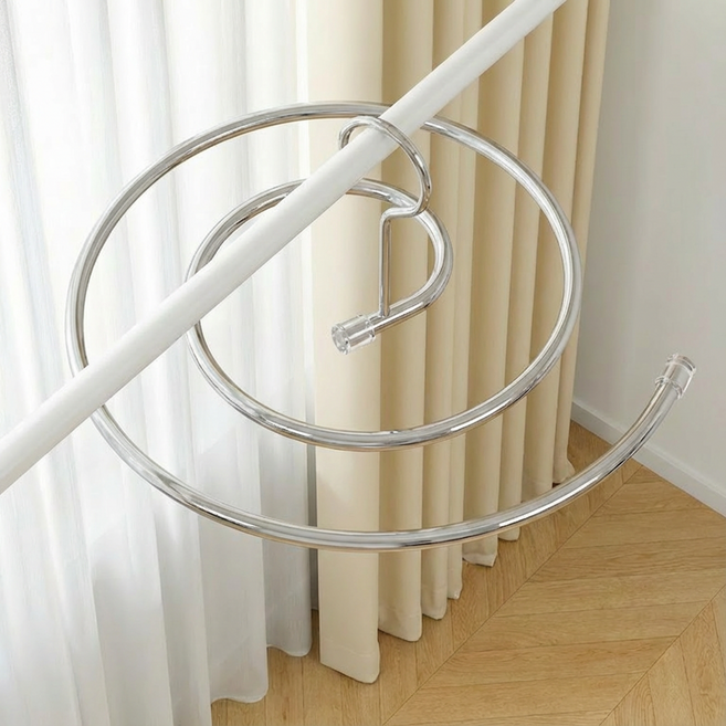 올리올망 나선형 접이식 이불 빨래 건조대, 실버