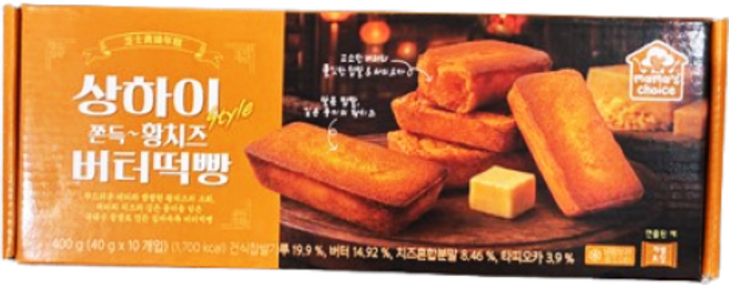 상하이 style 쫀득 황치즈 버터떡빵, 1개, 400g