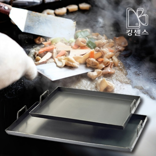 [인덕션겸용] 무쇠사각철판, 1개, 사각철판 6T - 중
가로;44cm
세로;37cm
높이;3.4cm