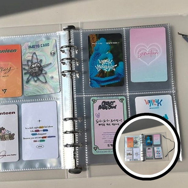포카 바인더 속지 포토카드 엽서 앨범 스티커북 수납 dda+399lJ, 속지 2칸10p + 4칸10p