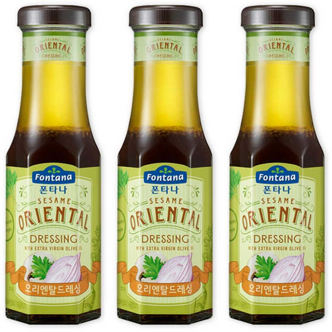 폰타나 무지방 오리엔탈 드레싱 270G x 3개 업소용 대용량 샐러드 소스