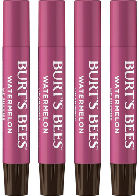 Burt's Bees 쉬머 립 틴트 세트 어버이날 선물 틴트 립밤 스틱 하루 종일 수분 공급을 위한 보습 천연 유래 글로우 피그먼트 마감 및 조립 가능한 색상 수박 (, Burt's Bees 쉬머 립 틴트 세트, 어버이날 선