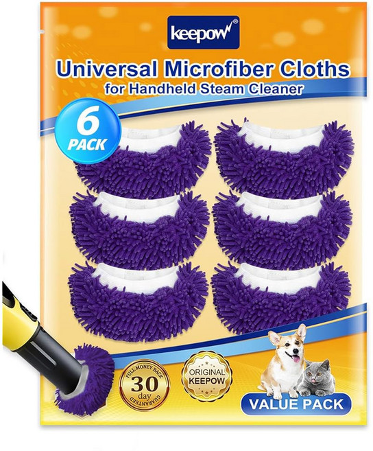 비셀 스팀 샷 컴포데이 퍼스팀 바그너 워셔블 걸레 패드 클리너 부착물과 호환되는 휴대용 클리너용 8팩 극세사, Purple