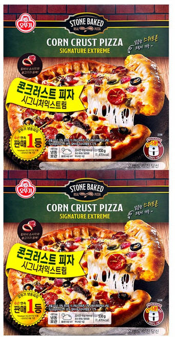 오뚜기 시그니처익스트림 콘크러스트 피자 530g, 2개