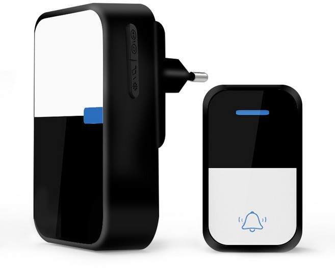 스피세프 무선 초인종 방수 긴 거리 도어벨, BLACK, 1개