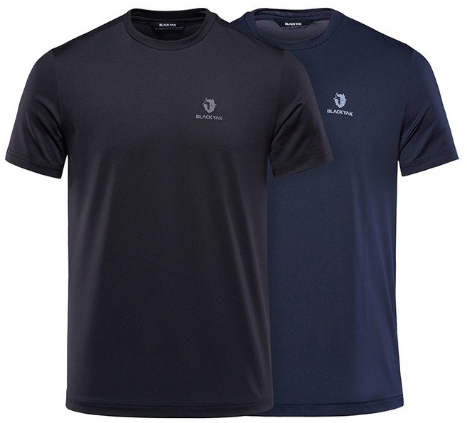 [백화점발송] 블랙야크 남여공용 기능성 반팔티 2장세트 여름 흡한속건 신축성 친환경 1+1 라운드 티셔츠 빅사이즈 일상 외출 등산 캠핑 여행 운동 산행 커플 아웃도어 상의