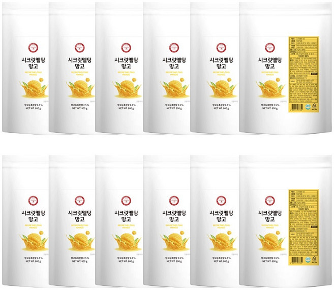 시크릿멜팅 무인 전용 무인카페 전용 망고 파우더, 800g, 1박스, 12개입