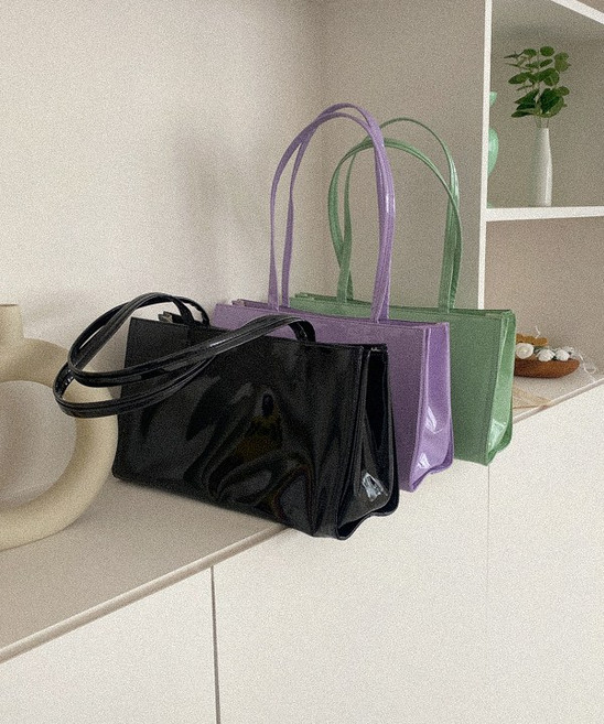 유광 에나멜 포켓 스퀘어 숄더백 (무료배송)