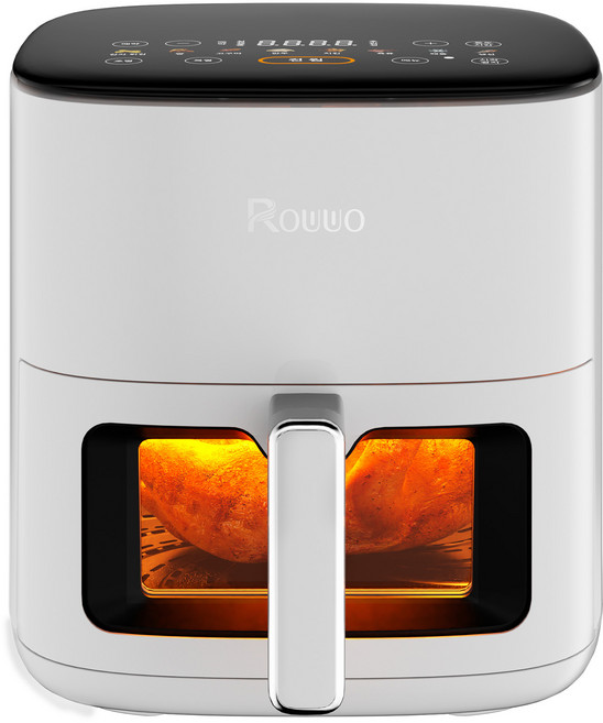 ROUUO 가정용 디지털 에어프라이어 5L 대용량, 흰색, AF01