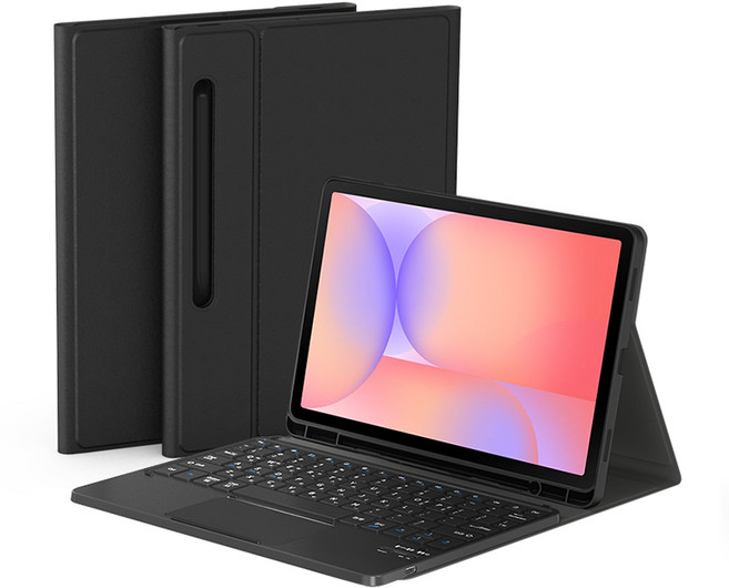 데이웍스 갤럭시탭 S10 Lite 라이트 블루투스 터치패드 키보드 북커버 케이스 S펜 수납, 모티보 플러스_블랙, 1개