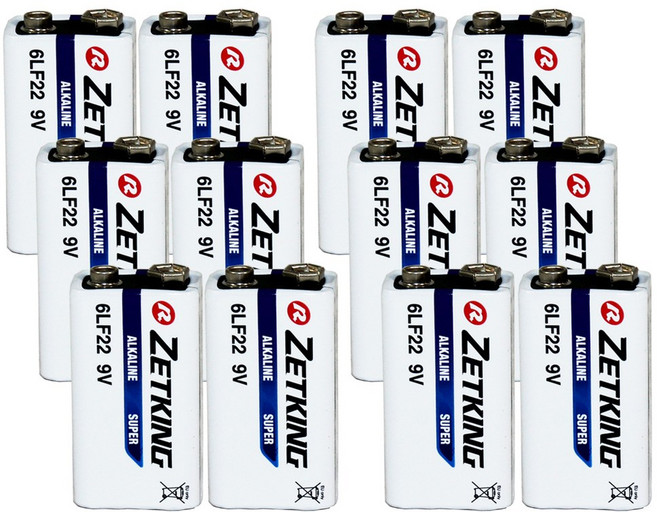 제트킹 알카라인 9볼트 건전지 6LF22/ 9V, 1개, 12개입