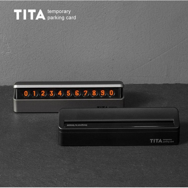 TITA주차번호판/양면자석주차/번호숨김가능/주차안내, 매트블랙, 1개