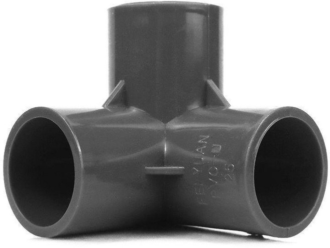 無品牌 給水管件 直角接彎頭 立體三通四通直通閥門堵帽, 立體三通--2個,50mm 1.5寸, 1個